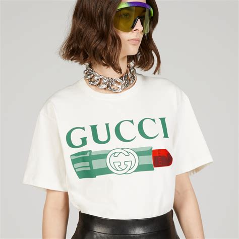 gucci lips t shirt white|Gucci t shirt outlet price.